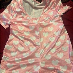 Pink Heart Print Women's Sleepwear